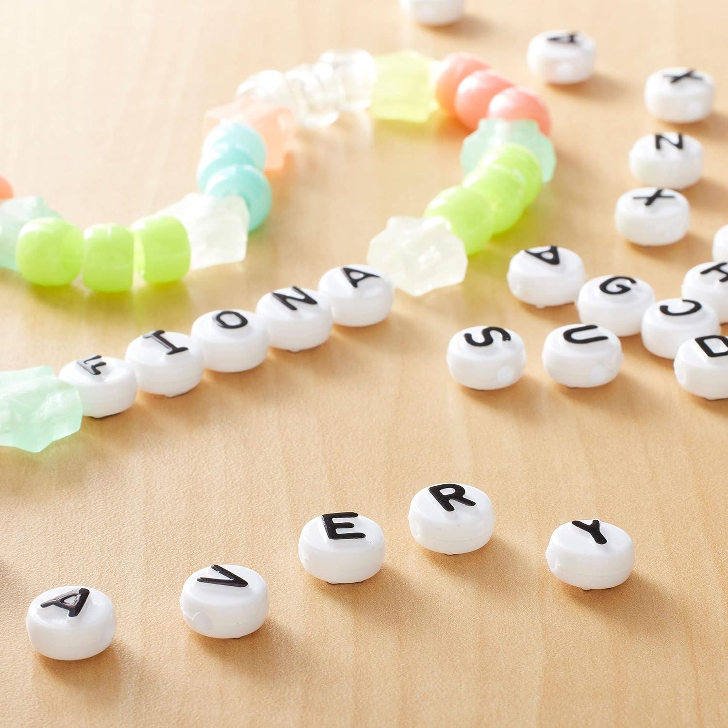 Creatology White Circle Alphabet Beads, 12 Packs: 100 ct. (1,200 Total), 10mm