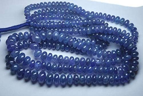 8 Inch Strand,Super Finest, Super Rare,Tanzanite Smooth Rondells,5-7mm Size, Code-HIGH-65207