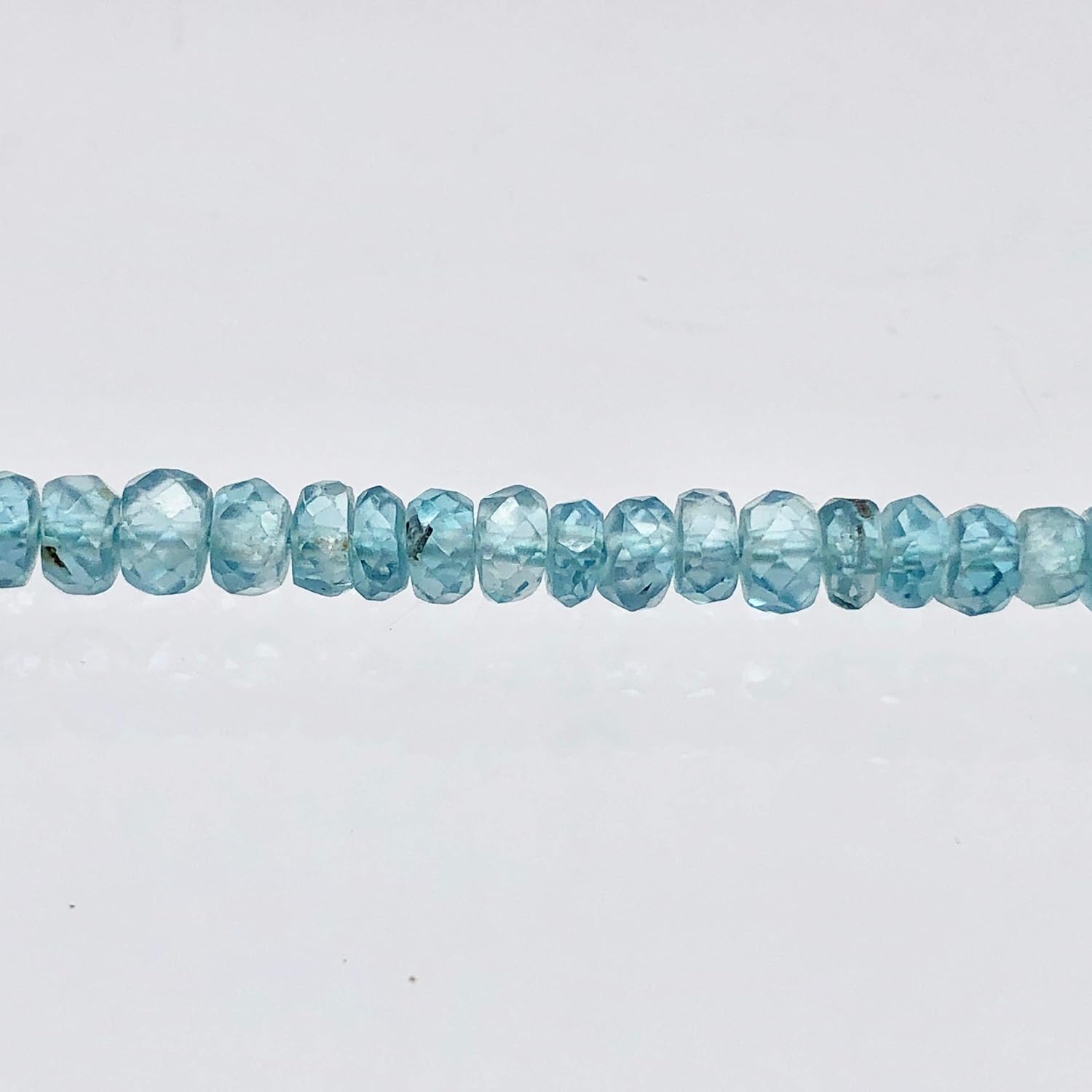 78.9cts Natural Blue Zircon 4x2.5-3x1.5mm Graduated Faceted Bead Strand 10845 for Jewelry Making