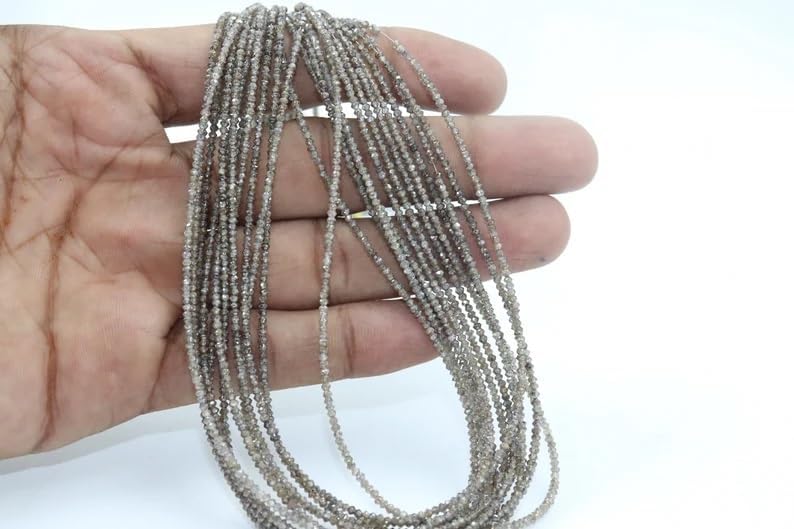 Natural Champagne Diamond Faceted Rondelle Beads 1.8-2 mm Diamond Rondelle Beads AAA+ Brown Diamond Beads Lb Color Strand