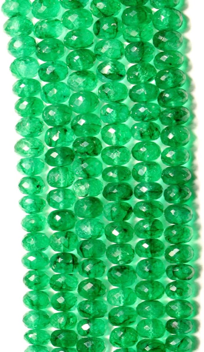 13 inch Strand of Natural gem Emerald, 7x4-11x7 mm Rondelle Faceted Beads for DIY Jewelry Making. | Beads_03845