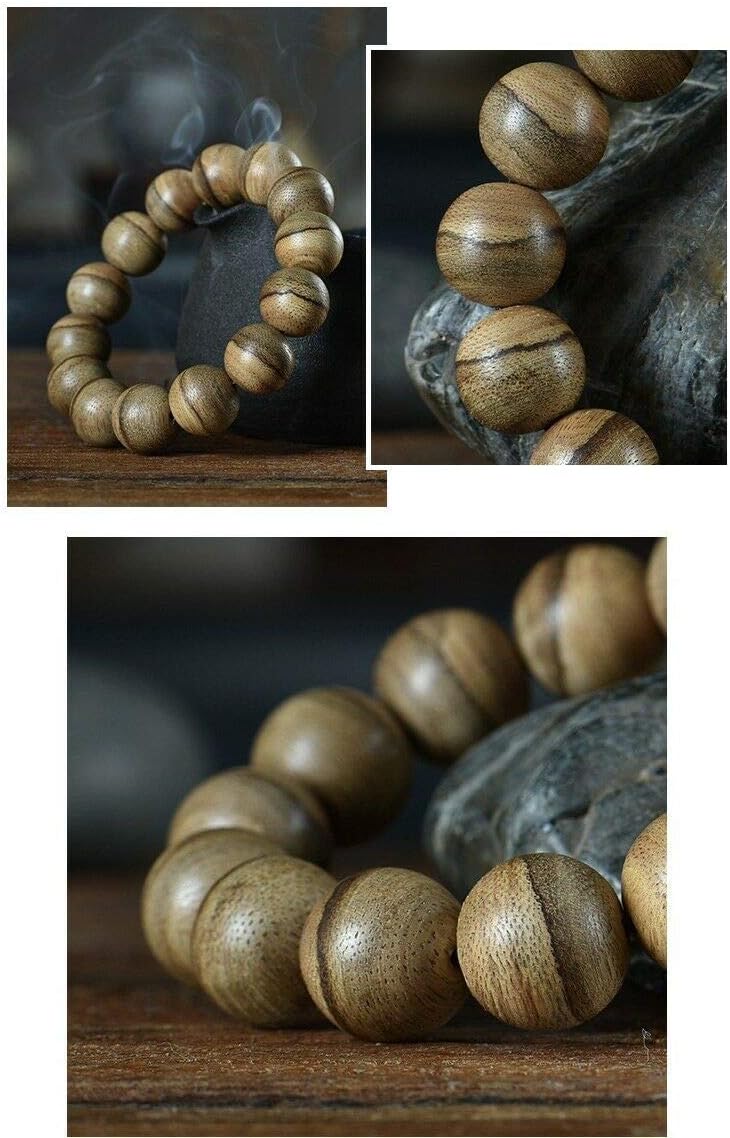 GLW Malina Wild Agarwood Aloewood 15mm Mala Prayer Beads Japa # 4913
