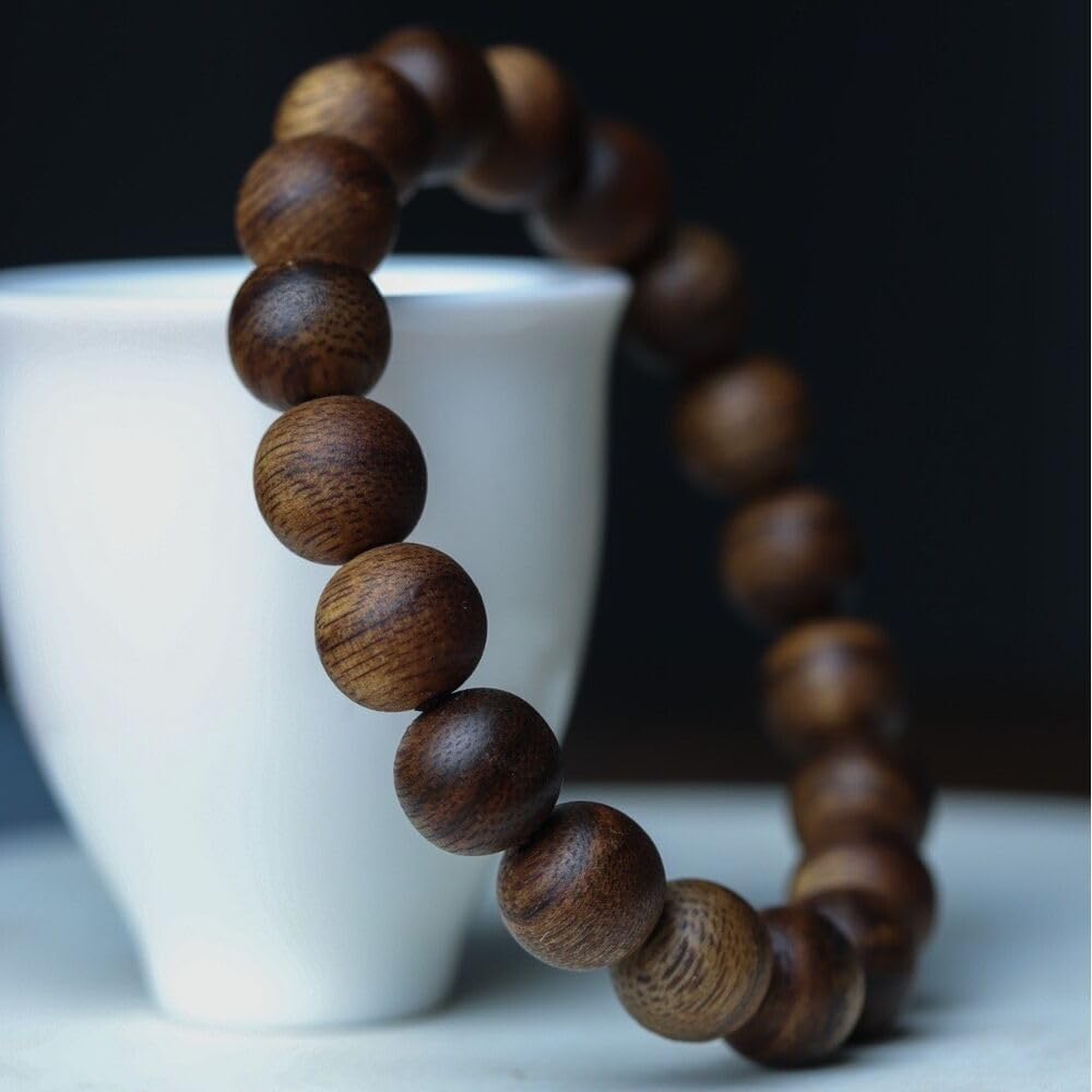 Agarwood 10mm Hainan White Chess Agarwood Flower Bead Strand Buddha Bead Submerged Grade