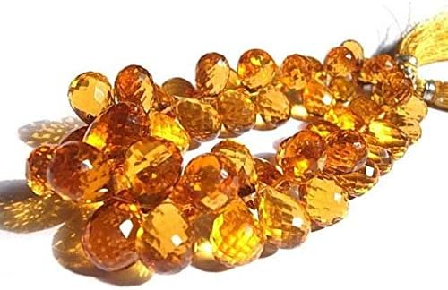 madeira quartz faceted tear drop briolettes 10x7-12x8mm 3.5