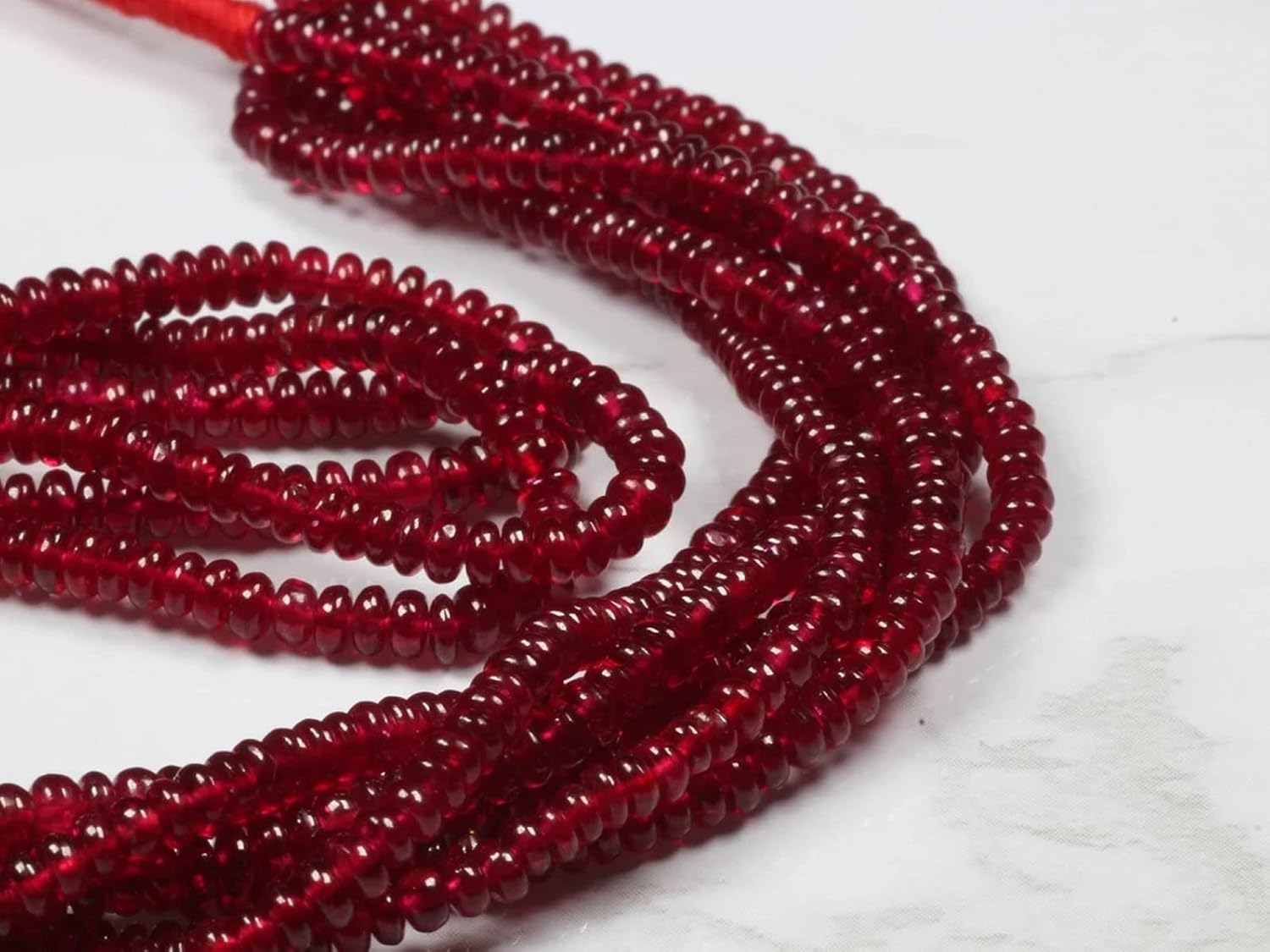 1 Strand AAA Red Ruby 3mm Smooth Rondelles 16
