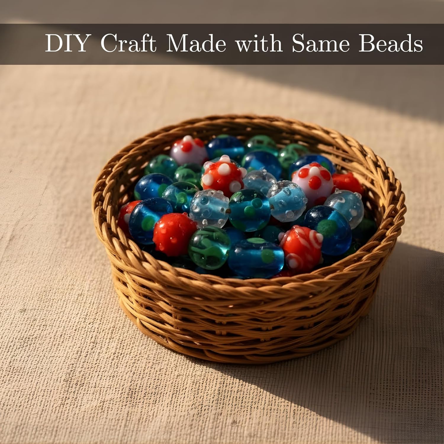 Handcrafted Multicolor Lampwork Glass Beads | 16–18mm Artistic Decorative Beads | Available in 10 Strands | Premium Handmade Beads for Jewelry Making & DIY Crafts.