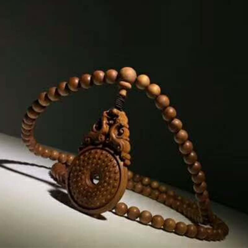 Mascot Wooden Crafts Wood Carving Art Wood Decoration Artwork 老山檀香手串貔貅扣108颗 文玩念珠男女檀木 佛珠手链(DIY沉水6MM老山)