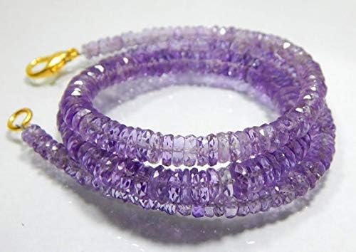 Pink Amethyst Faceted Tyre Beads Wheel Shape 4.5x9.mm 19 Inch Long Inches Code-HIGH-72013