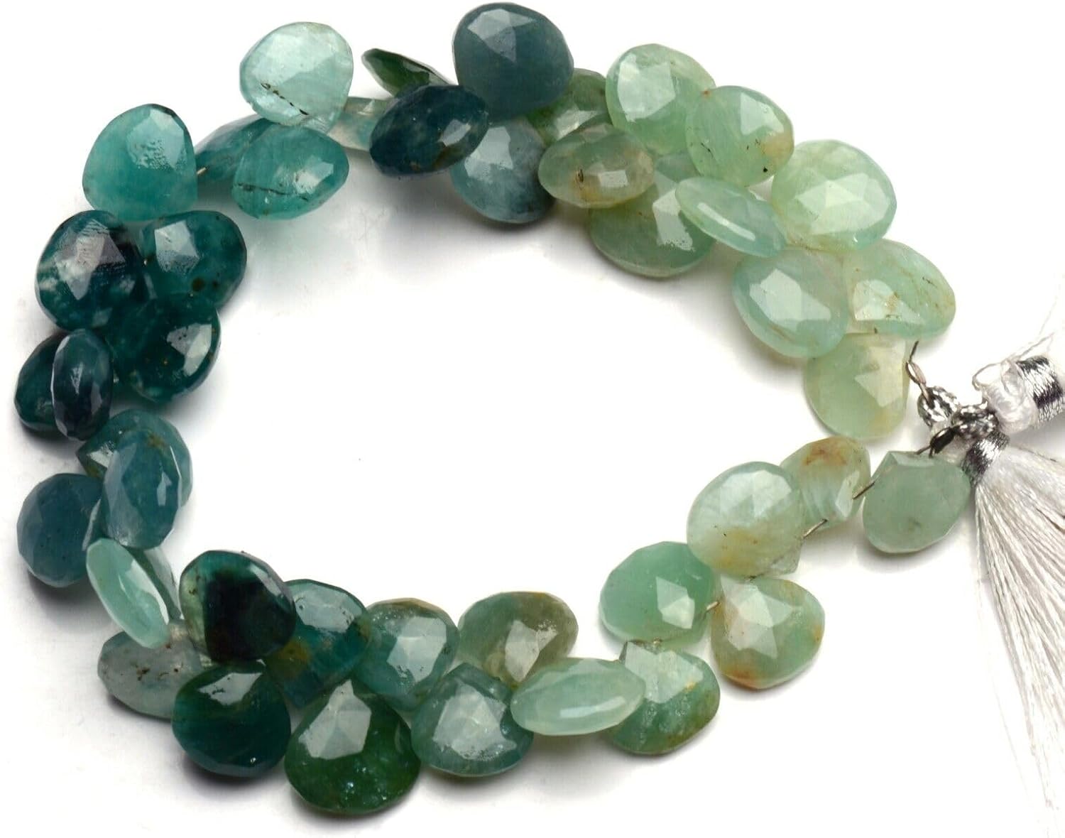 8 inch Strand of Natural Grandidierite 10-11mm Heart Faceted briolette Beads for DIY Jewelry Making. |BRIO_03533