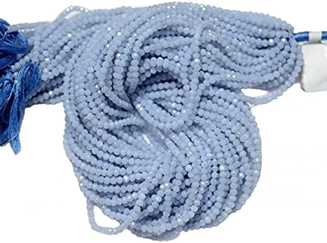 Natural Chalcedony Beads, Micro Faceted Rondelles 3 MM Beads, 13.5 Inch lot of 10 Strands CHIK-STRD-95774