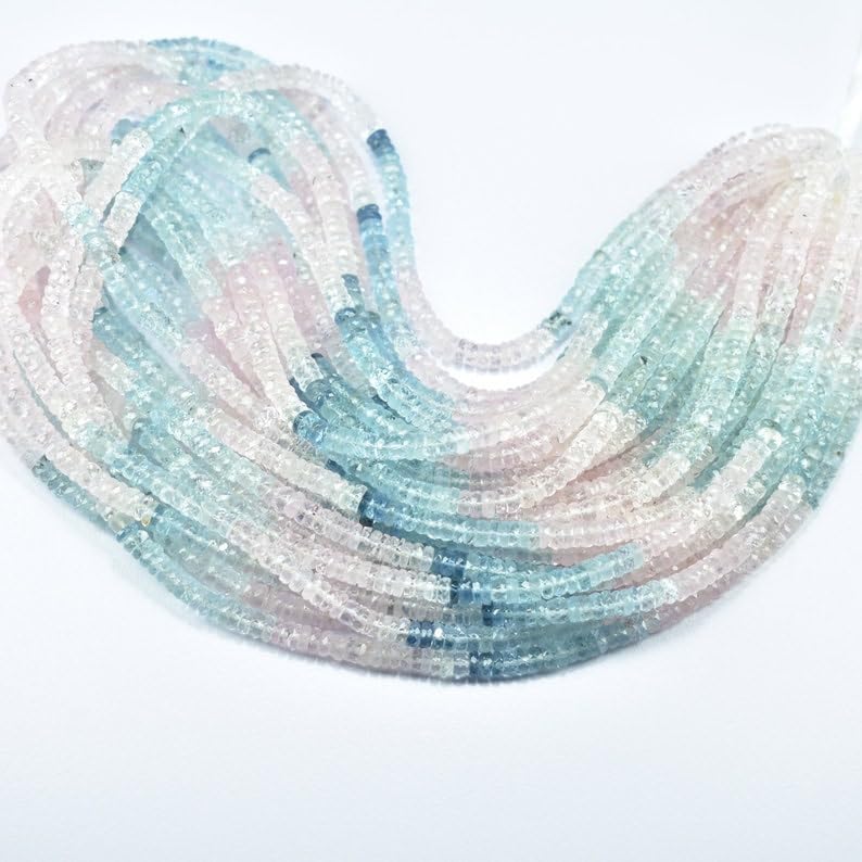 Natural Aquamarine tyre faceted Beads 4.5-5mm 18 inch long string jewelry making gemstone beads for necklace bracelet
