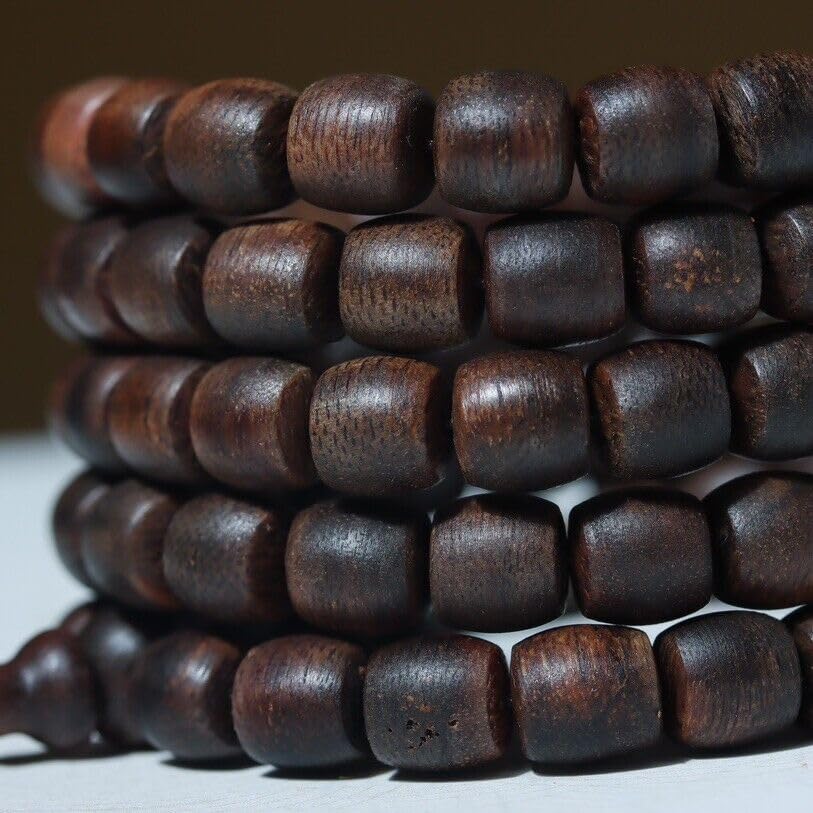 Agarwood 8mm×108pcs Fusen Red Earth Agarwood Skewers Buddha Beads Rosary Beads