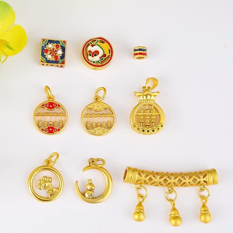 Oil Drip Pendant DIY Bracelet Necklace Bend Tube Gourd Set Spacer Beads Sand Gold Accessories