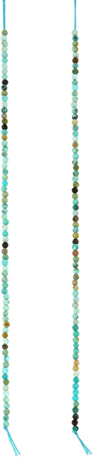 Bead Landing Faceted Turquoise Round Beads - 12 Pack, 1.8mm, Multicolor, Perfect for DIY Jewelry Projects
