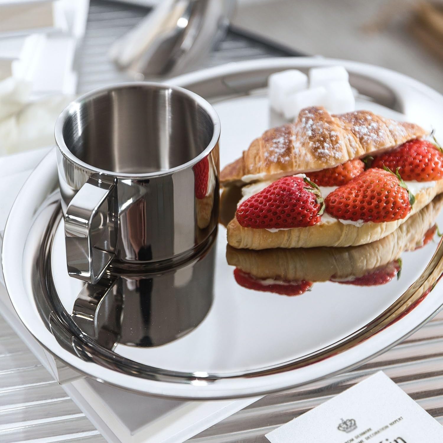 Tray Decor Simple Light Luxury Wine Glass Tray Stainless Steel Tableware Dessert Snack Tray Ornaments Tray Food Tray