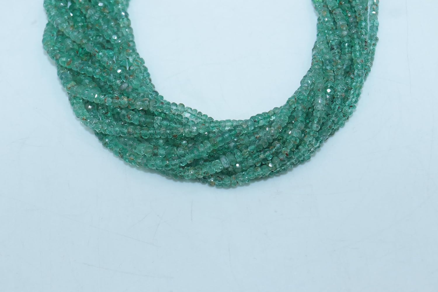 Natural Russian AAA+ Emerald Faceted Rondelle Beads, 3-4mm Green Semi-Precious Gemstones for Jewelry Making, Minimalist Design