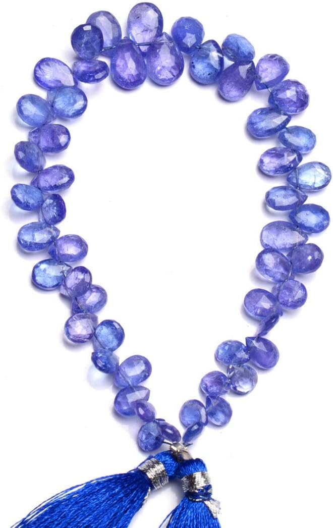 GEMZ 8 inch Strand of Natural Tanzanite pear Shape Faceted Cut Blue Color briollete Beads for DIY Jewelry Making- Earring Necklace Bracelet.