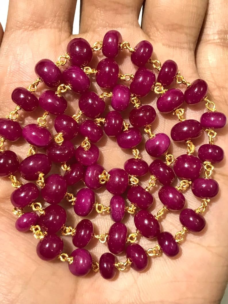 Natural RUBY(treated) RONDELLE SOOMTH Beads 7X9-6X7MM 21 inch long string jewelry making gemstone beads for necklace bracelet
