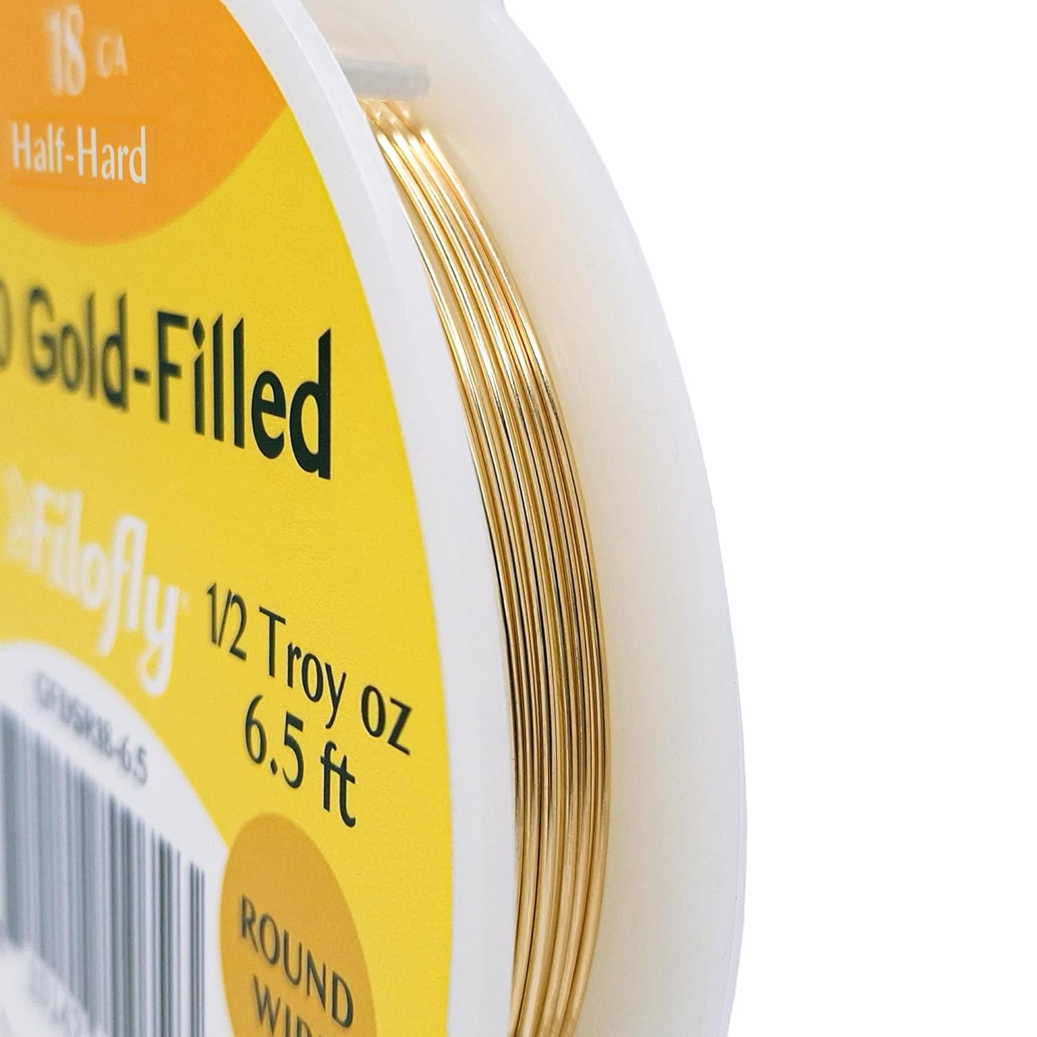 18 Gauge, 14/20 Yellow Gold-Filled Wire, Half Hard, Round, 1/2 Troy oz (6.5 FT)