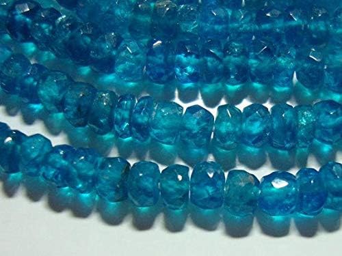 Full Strand, Vibrant Caribbean Blue Micro Faceted Apatite Rondelles - 13.5 inch- 3.5 mm Code-HIGH-62226