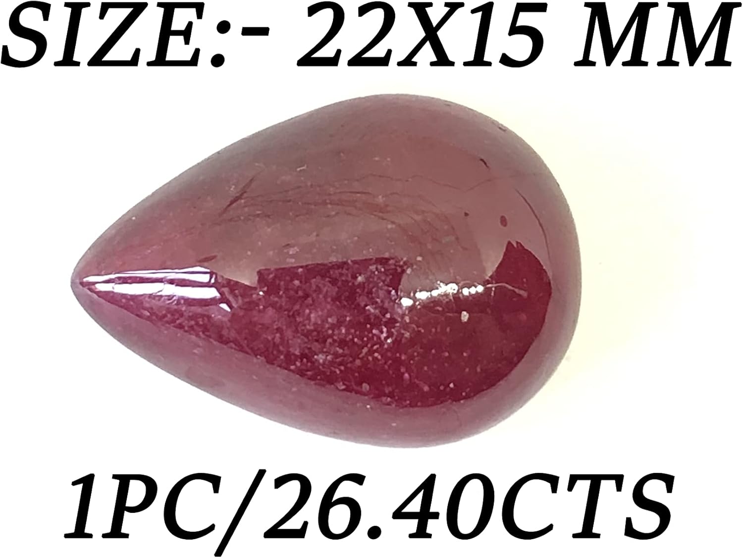 26.40 Ct Deep Red Ruby Pear Shape Cabochon Size 22x15 mm Attractive Unique Quality Most Popular Loose Gemstone Best For Making Jewelry Pendant/Ring