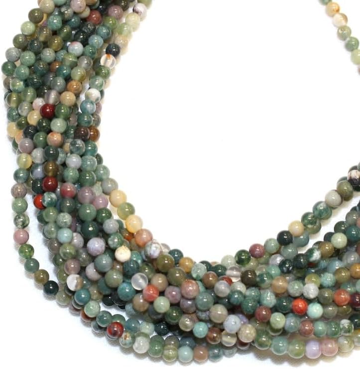 13 inch Strand of Natural gem Indian Agate, 8mm Round Smooth Beads for DIY Jewelry Making. | Beads_04814