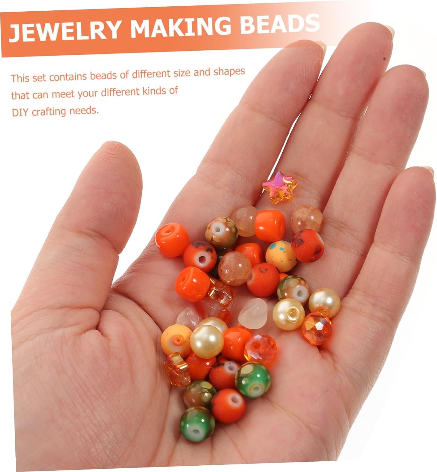 2 Packs MiPB9rrg Bead Kit Bracelet Making Kit Beads Round Loose Beads Crystal Bracelet Making Kit Manual Bead Bracelet Plastic (Orange 0.8X