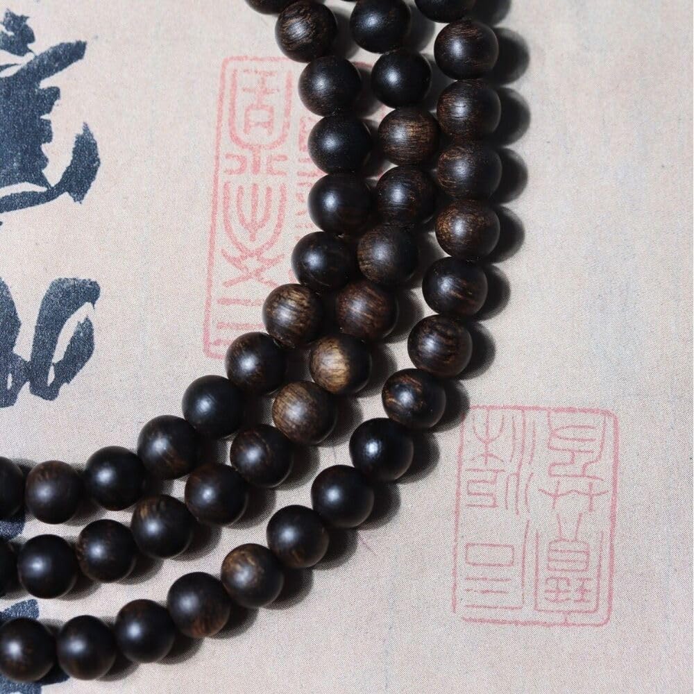 Agarwood 6mm*108pcs Darakan Agarwood old material bracelet submerged grade Buddha beads