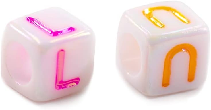Davitu Handicrafts Tool English Alphabet Square A Z Acrylic Letter Beads 6/7mm Alphabet Enlightenment Toy Beads |Beads| - - (Item Diameter: 6x6mm 2500Pcs)