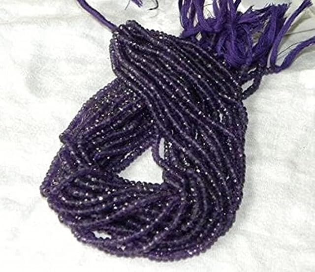 Amethyst Beads Purple 13 Inch Drilled 3mm Rondelle Semiprecious Beads lot of 5 Strands Chik-STRD- 90922
