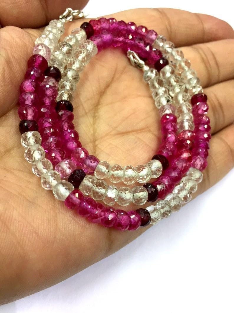 Natural Corundum RONDELLE Faceted Beads 6mm 18 inch Long String Jewelry Making Gemstone Beads for Necklace Bracelet