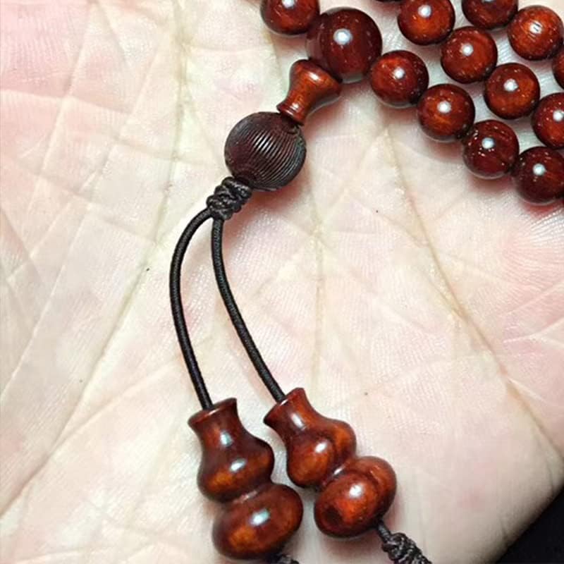 Mascot Wooden Crafts Wood Carving Art Wood Decoration Artwork 印度小叶紫檀鸡血红0.6 * 108颗 泥料底色干净无杂质小巧玲珑男女款(小叶紫檀鸡血红)