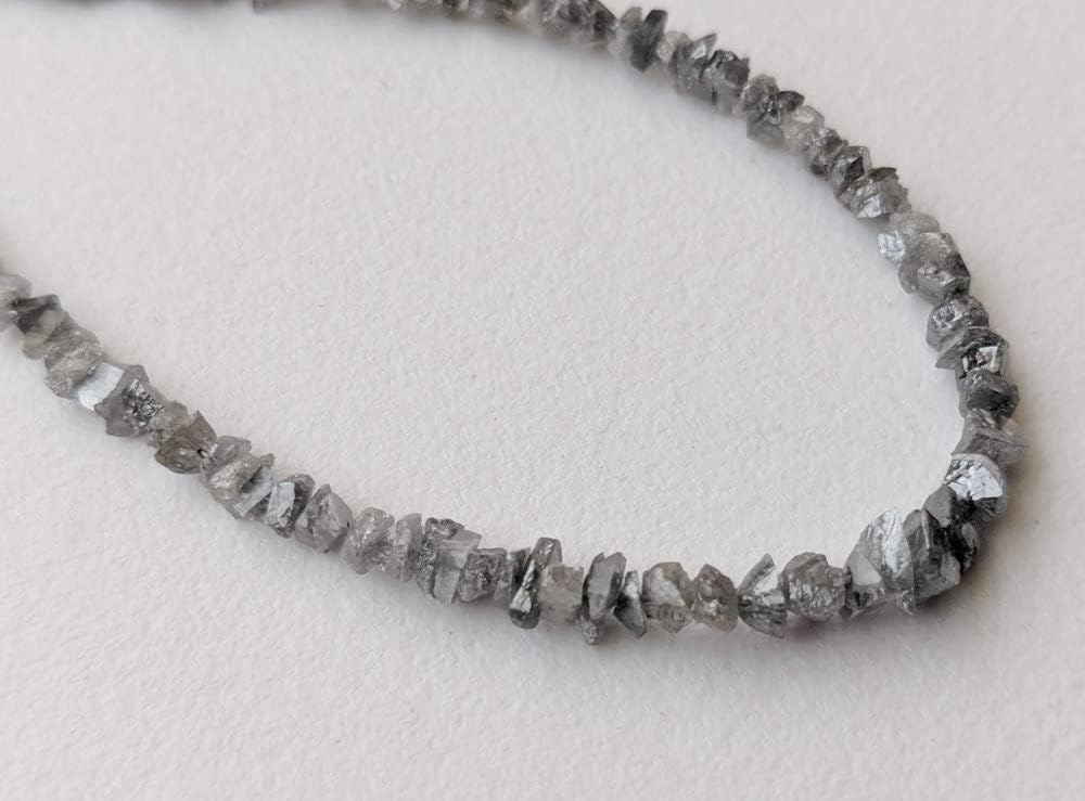 1.5-3.5mm Salt And Pepper Rough Diamond Beads, Raw Uncut Diamond Beads, Diamond Chip Beads Strand (8IN To 16IN Options) - PPD581, 1.5-3.5 MM Approx.