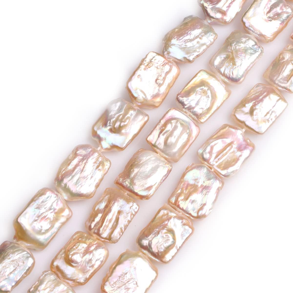 GEM-Inside Natural 17x24mm Pink Rectangle Nuclear Edison Pearls Stone Beads for Jewelry Making Loose Beads 15
