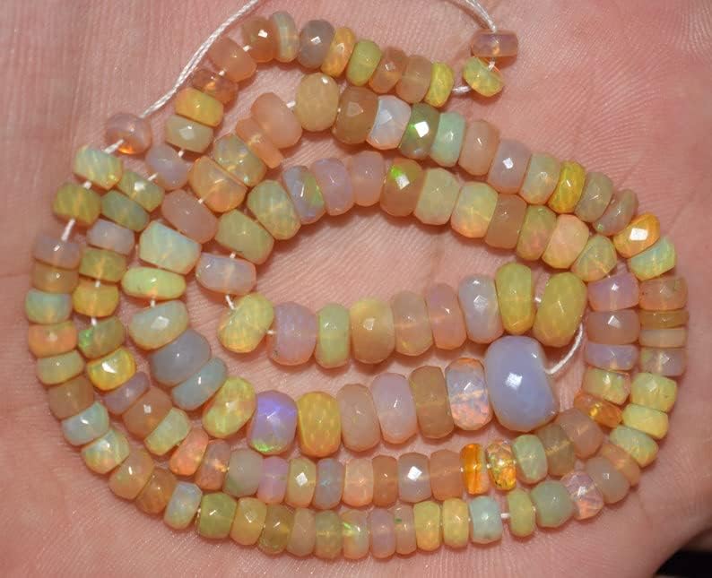 13 inch Strand of Natural gem Opal, 5-10mm rondelle Faceted Beads for DIY Jewelry Making. | Beads_05897