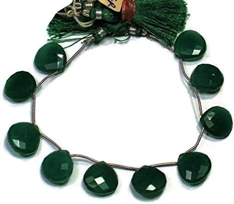 AAA+++ Quality Green Onyx Faceted Cubes, Green Onyx Faceted Heart Beads, Green Onyx, Original Onyx Necklace, 18 mm, 9