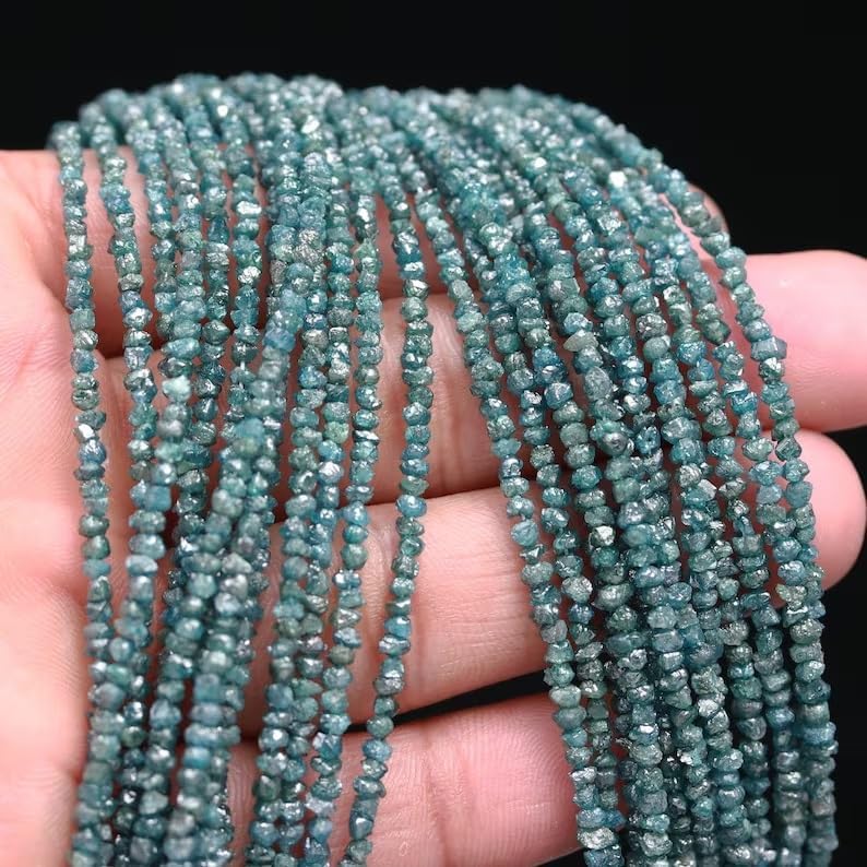 Blue Diamond Uncut Beads 2-3mm Conflict Free Diamond Fancy Shape Raw Beads DIY Jewerllery Making