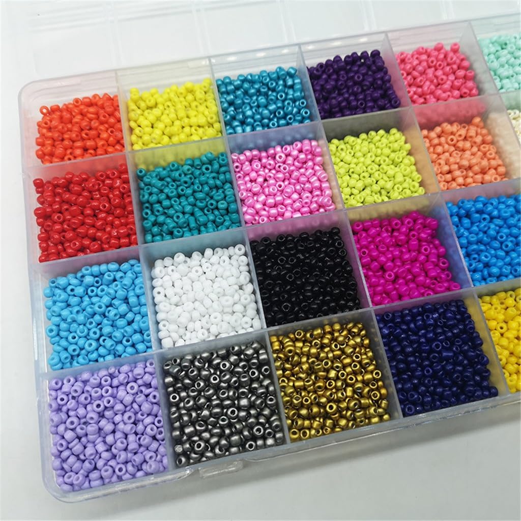 Painted Glass Colored Rice Beads DIY Handmade Necklace Bracelet Beaded Letter Bead Material Set