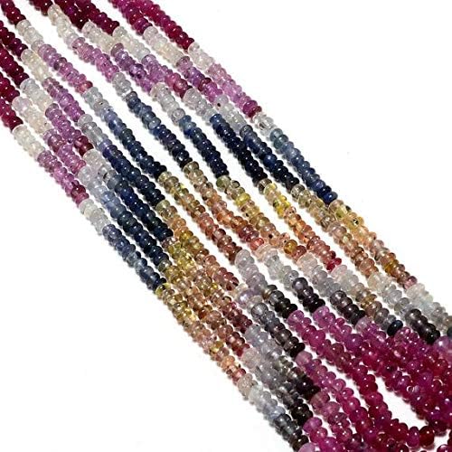 1 Strand Natural Multi Sapphire Beads, Sapphire Rondelles, 2.5mm to 3mm Beads, 14 Inches Code-HIGH-18657