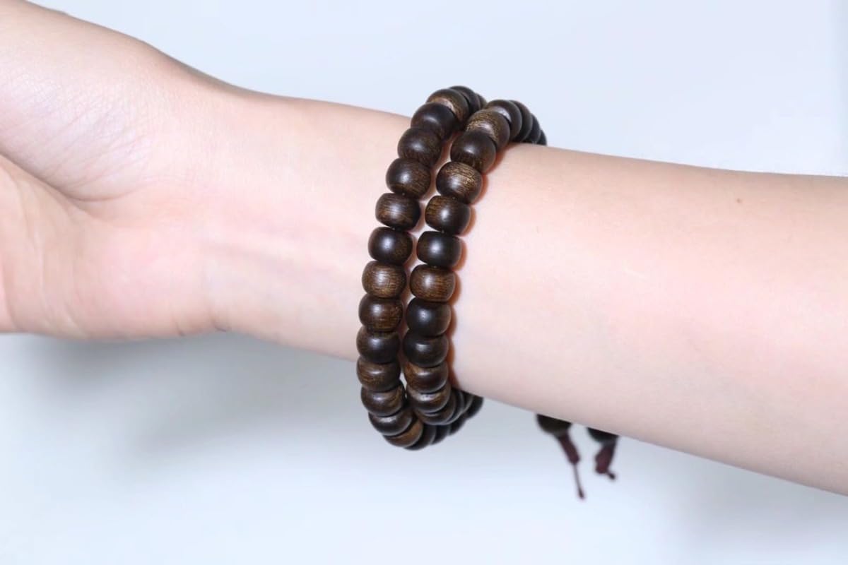 Brunei Qinan agarwood Apple Beads, 8mm*54 Beads, Nine-Part Meditation Beads with a Sweet, Cool, Milky Fragrance and Soft Qinan Texture