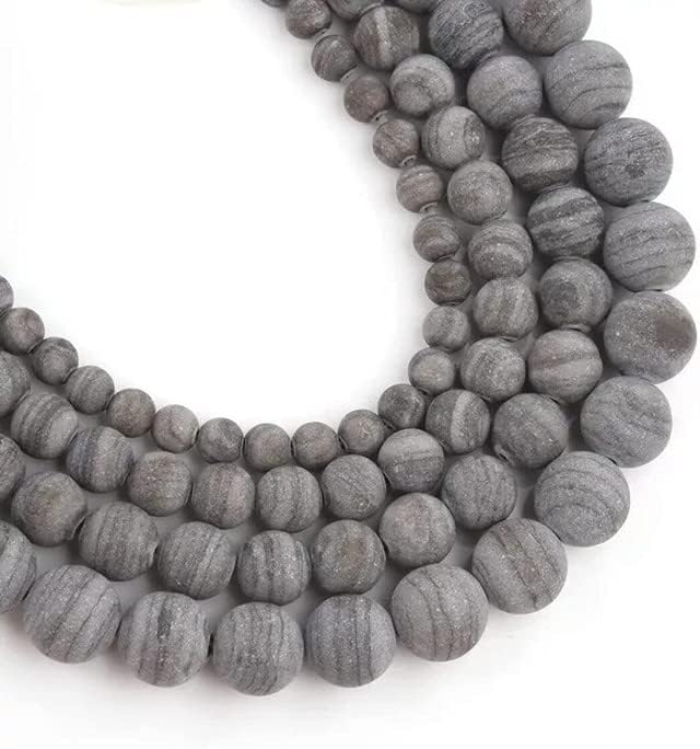 1 Strand Matte Frosted Natural Black Wooden Jasper Stone Beads for DIY Jewelry Making Charms Men Bracelet Necklace 8mm 15 inches CHIK-STNRD-20905