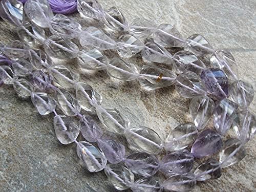 13 inch Strand of Natural gem Amethyst, 6-12x9-18mm Twisted Drop Faceted Beads for DIY Jewelry Making. | Beads_03877