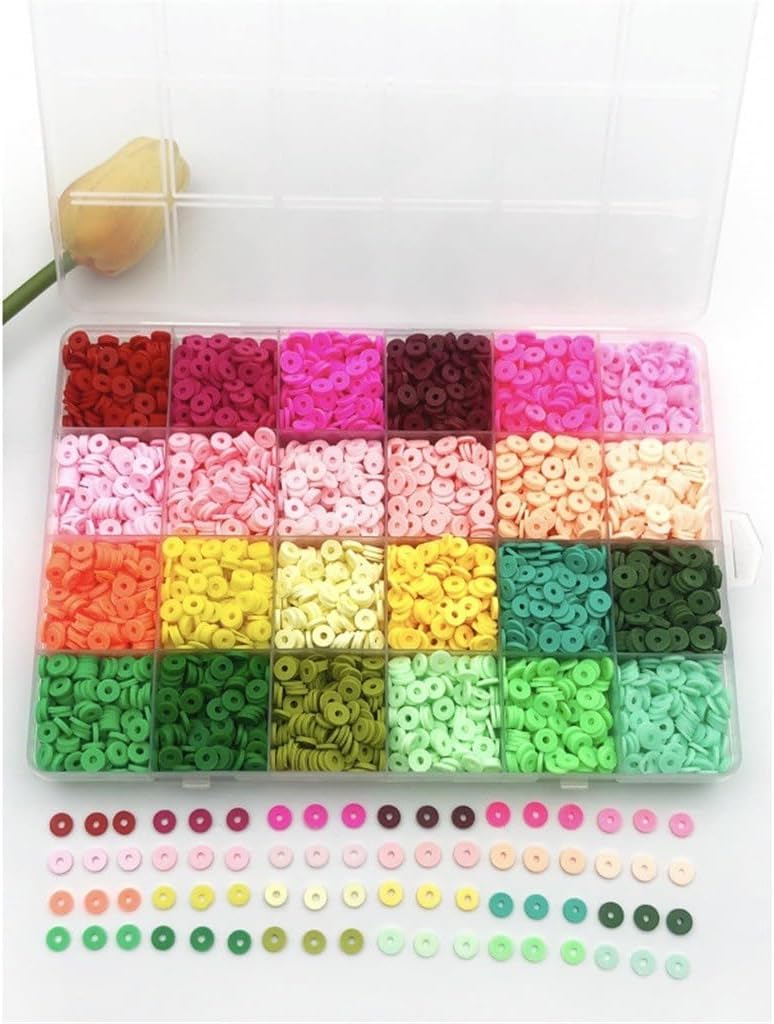 6mm 24 Grid Soft Pottery Flakes Colorful Discs Bohemian DIY Jewelry Accessories Set