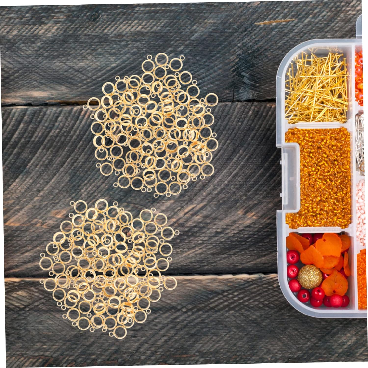 TEHAUX 500pcs Jewelry Making DIY Findings Stainless Steel Ring Bail Beads Charms Holder