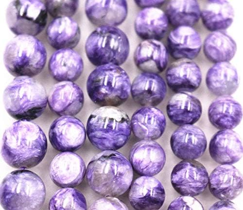 10MM Natural AA Genuine Charoite Beads,15 inches per Strand,Gemstone Round Loose Beads Wholesale Supply,DIY Beads