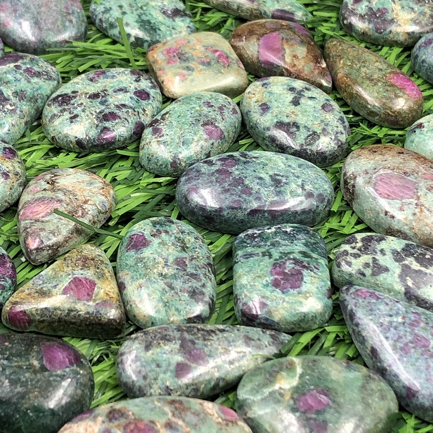 Natural RUBY IN FUCHSITE Gemstone Loose Cabochon Lot For Jewelry Making, Loose Gemstone For Ring, Earring & Pendant Necklace, Jewelry Making Cabochons, Healing Gemstones