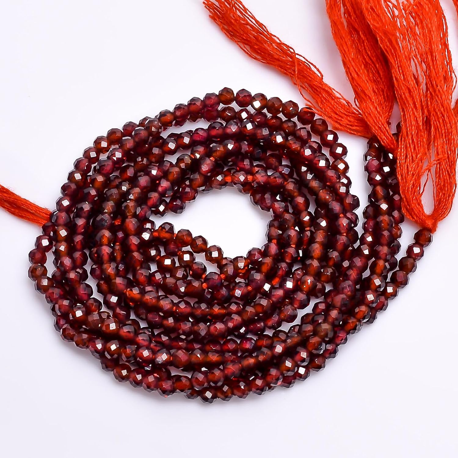 Natural Red Garnet Gemstone Round Faceted Beads 3X3 mm 100 Strand 13