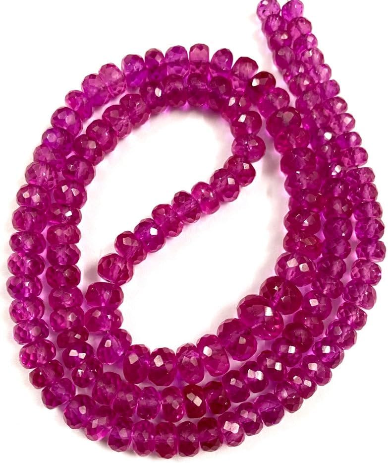 Natural Pink Spinel RONDELLE Faceted Beads 6X8MM 18 inch Long String Jewelry Making Gemstone Beads for Necklace Bracelet