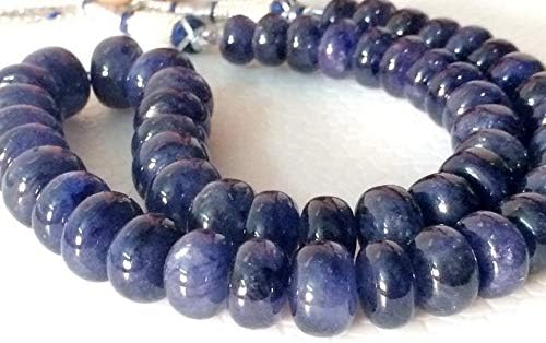 16 Inch Blue Sapphire Plain Rondelle Beads, 10-14mm Glass Filled Sapphire Plain Rondelles, 50 Pcs Sapphire Beads, Sapphire Necklace