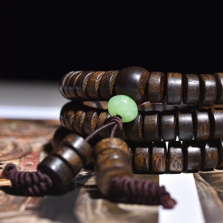 Brunei Agarwood sinensis Rosary Beads 8mm*108-Bead Prayer Beads Old Wood, Multi-Circle Long Chain